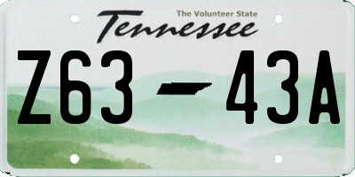 TN license plate Z6343A