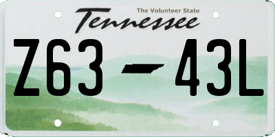 TN license plate Z6343L