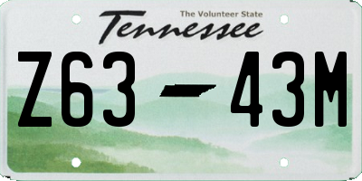 TN license plate Z6343M