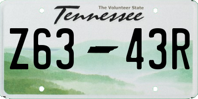 TN license plate Z6343R