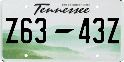 TN license plate Z6343Z