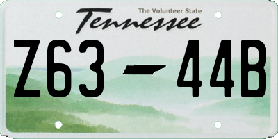 TN license plate Z6344B