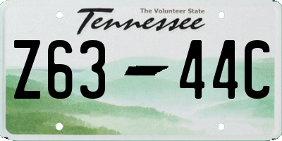 TN license plate Z6344C