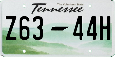 TN license plate Z6344H