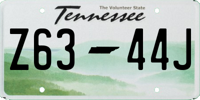 TN license plate Z6344J