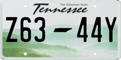 TN license plate Z6344Y