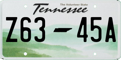 TN license plate Z6345A