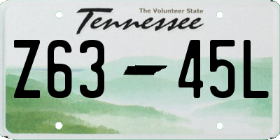 TN license plate Z6345L