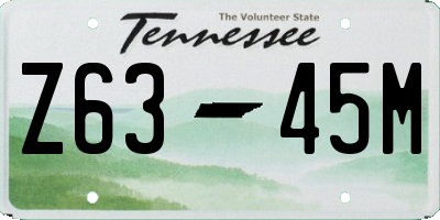 TN license plate Z6345M