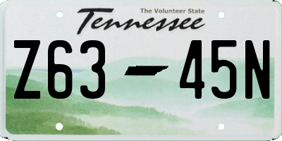 TN license plate Z6345N
