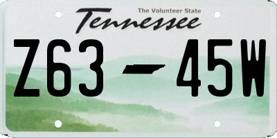TN license plate Z6345W