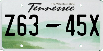 TN license plate Z6345X