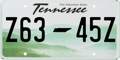TN license plate Z6345Z