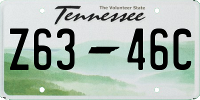 TN license plate Z6346C
