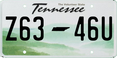 TN license plate Z6346U