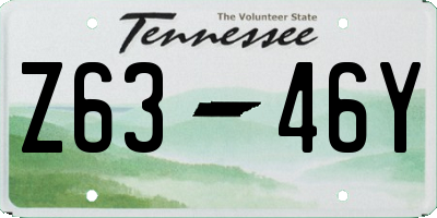 TN license plate Z6346Y