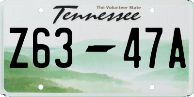 TN license plate Z6347A