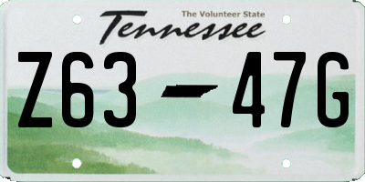 TN license plate Z6347G