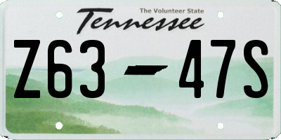 TN license plate Z6347S