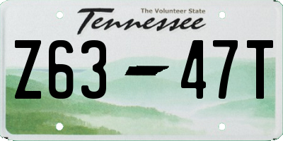 TN license plate Z6347T