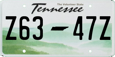 TN license plate Z6347Z