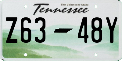 TN license plate Z6348Y