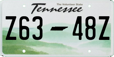 TN license plate Z6348Z