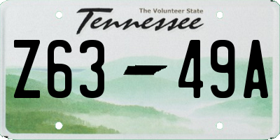TN license plate Z6349A