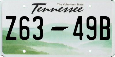TN license plate Z6349B