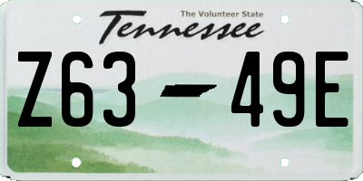 TN license plate Z6349E