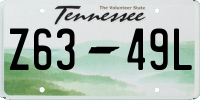 TN license plate Z6349L