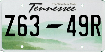TN license plate Z6349R