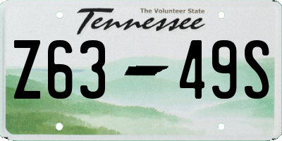 TN license plate Z6349S