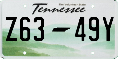 TN license plate Z6349Y