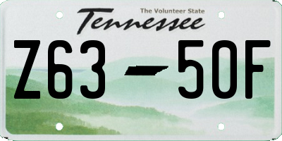 TN license plate Z6350F
