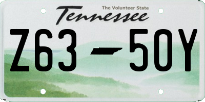 TN license plate Z6350Y