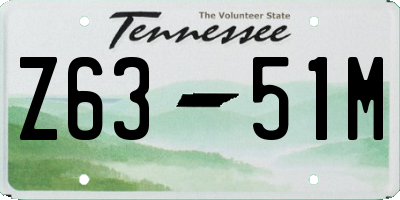 TN license plate Z6351M