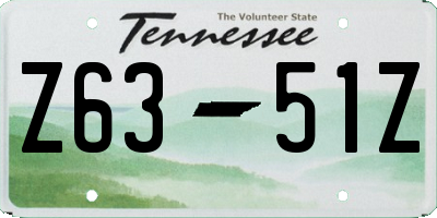 TN license plate Z6351Z