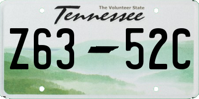 TN license plate Z6352C