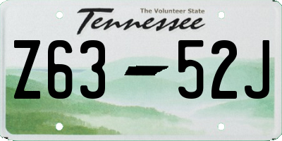 TN license plate Z6352J