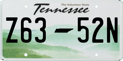 TN license plate Z6352N