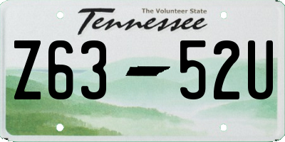 TN license plate Z6352U