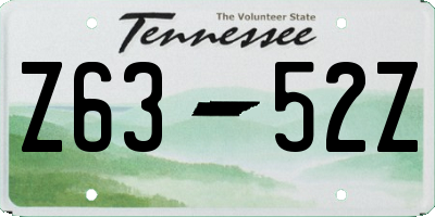 TN license plate Z6352Z