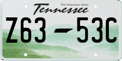 TN license plate Z6353C