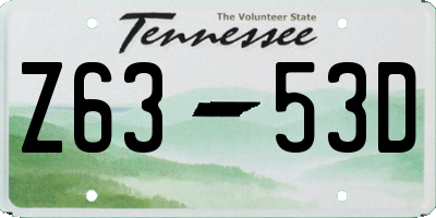 TN license plate Z6353D