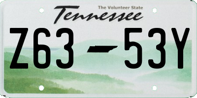 TN license plate Z6353Y
