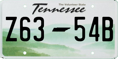 TN license plate Z6354B