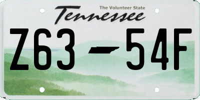 TN license plate Z6354F