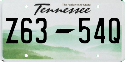 TN license plate Z6354Q