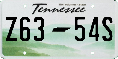 TN license plate Z6354S
